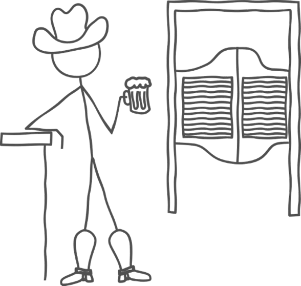 A stick-figure drawing